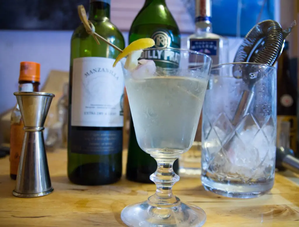 Verre a martini pour le dry martini du paysan cocktail
