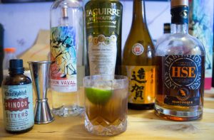 Packshot du rom arrange cocktail avec clairin, rhum, vermouth