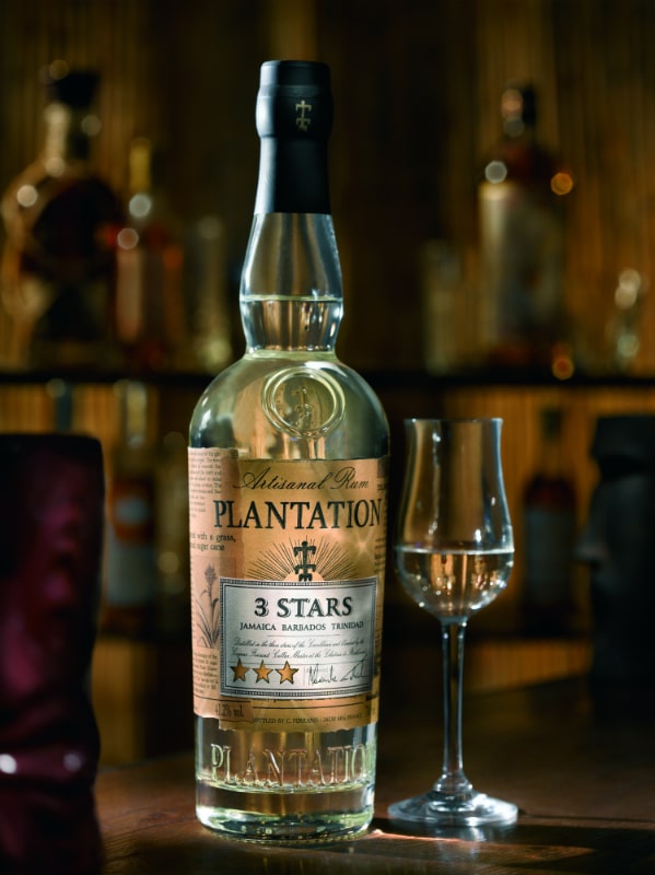 packshot du rum 3 stars plantation, cognac ferrand