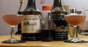 Deux jack Rose cocktails réalisés au calvados Chateau du Breuil