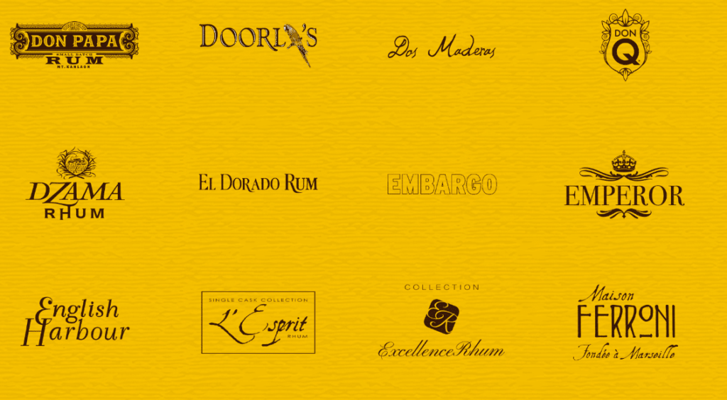 Les marques du rhumfest doorly's Dos Maderas, El Dorado, Excellence-rhum