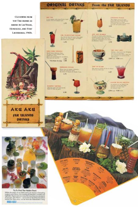 les menus cocktails tiki d'époque