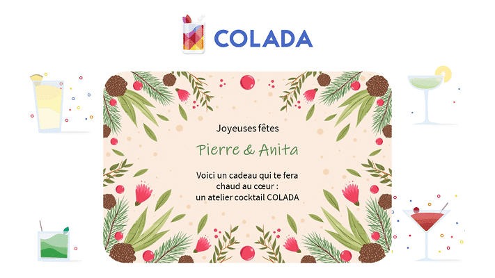 Carte cadeau atelier cocktail colada
